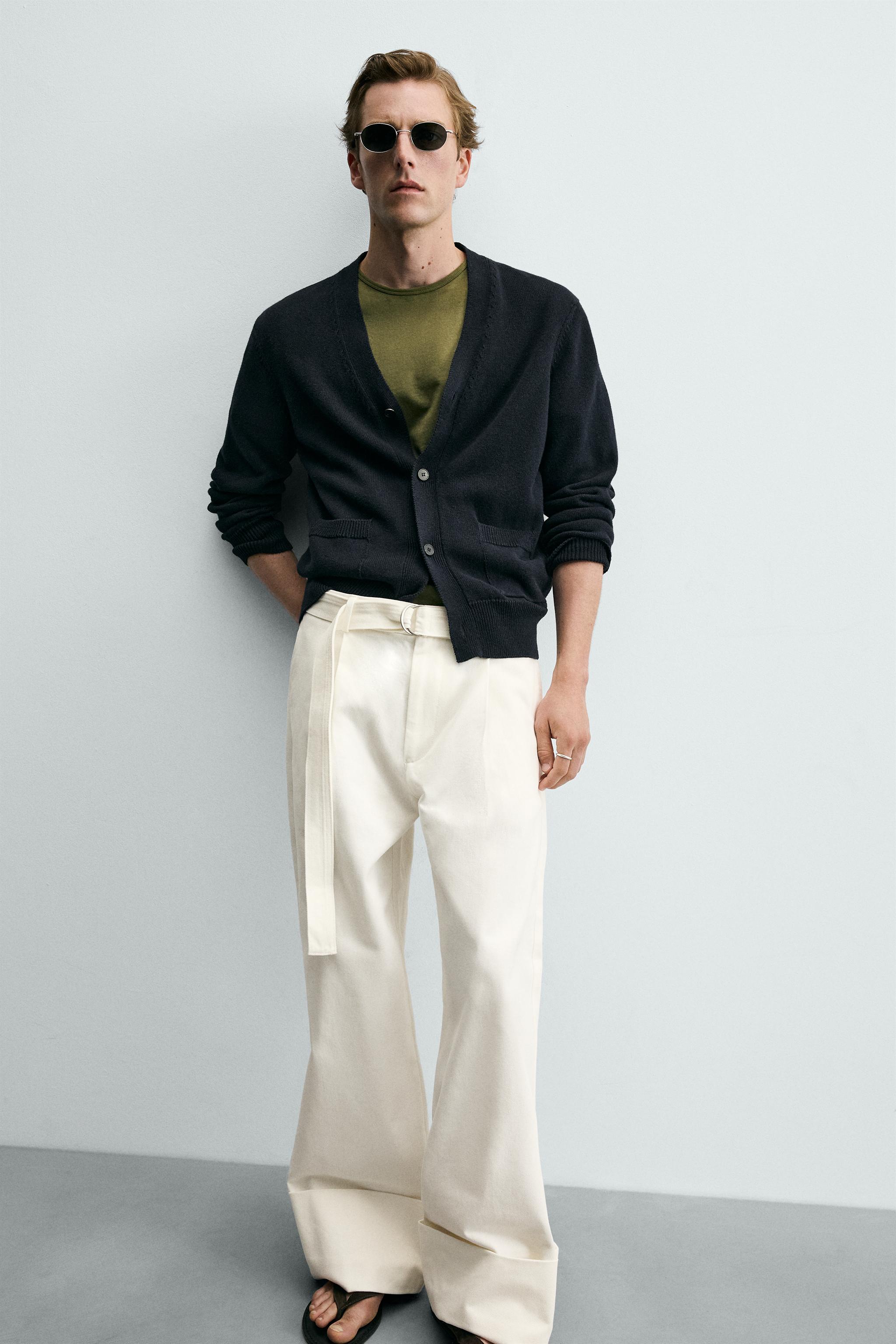 RELAXED FIT BELTED PANTS